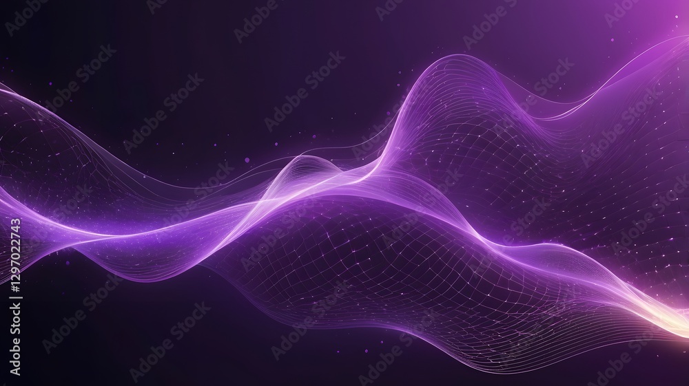 Wall mural vibrant gradient abstract wave frame science & tech presentation template