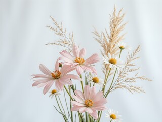 Fototapeta premium Delicate floral arrangement with soft pastels