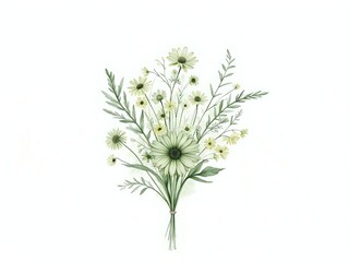 A delicate bouquet of wildflowers and greenery