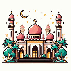 vector image of a beautiful mosque