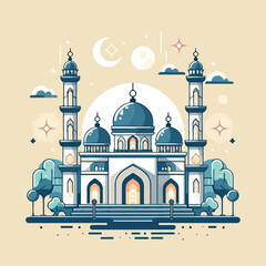 vector image of a beautiful mosque