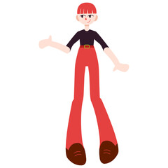 Cartoon character man, business concept, technology concept