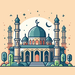 vector image of a beautiful mosque