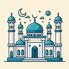 vector image of a beautiful mosque