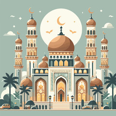 vector image of a beautiful mosque