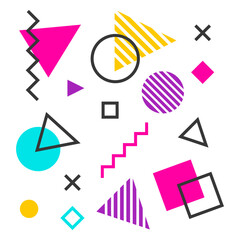 Geometric Abstraction: A dynamic and vibrant design features a playful arrangement of geometric shapes in a spectrum of bold colors, evoking a sense of creativity and modern art.