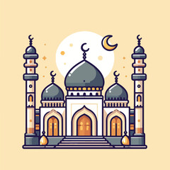 vector image of a beautiful mosque