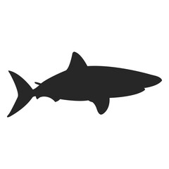 Obraz premium Shadow Shark Silhouette: A stark silhouette of a shark cuts a striking figure, poised against an aquatic background, evoking a sense of both intrigue and the raw power of the sea. 