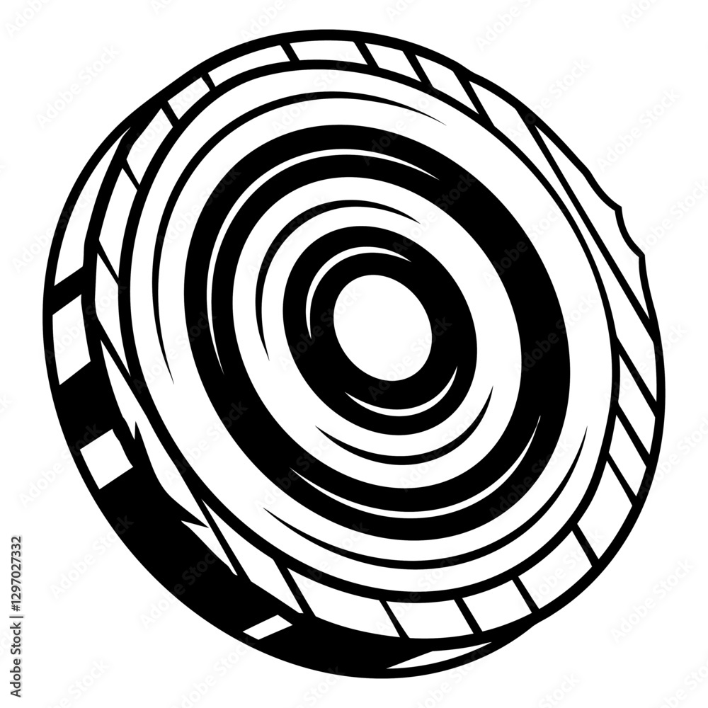 Poster geometric vortex: abstract design of a dynamic circular pattern featuring a mesmerizing swirl and co