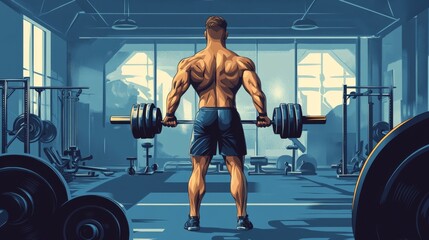 Fototapeta premium Powerful Bodybuilding Workout in Gym