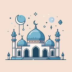 vector image of a beautiful mosque