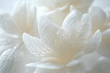 Fototapeta premium A detailed view of a cluster of white blooms