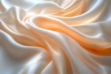Obraz premium Soft satin fabric draped elegantly showcasing delicate folds and swirls in warm light during a serene afternoon