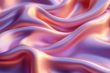 Fototapeta premium Flowing silk fabric in shades of pink and purple creates a luxurious texture for fashion and design
