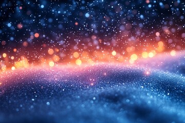 Sparkling particles in vibrant colors create mesmerizing cosmic background at twilight