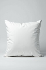Plump square pillow, crisp white, studio shot , white, texture