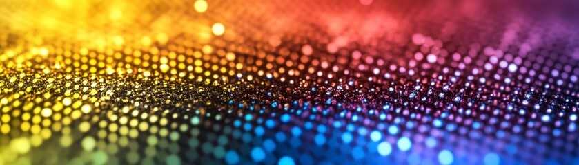Fototapeta premium A vibrant, shimmering surface showcases a spectrum of colors, creating a mesmerizing gradient effect that evokes a sense of movement and energy.