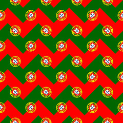 portugal flag zigzag pattern for decoration. vector illustration