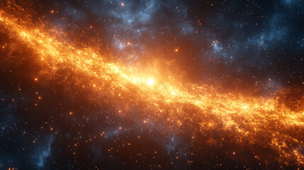 Naklejka premium A digital art piece with a futuristic quantum theme, blending vibrant colors and geometric patterns to symbolize the intersection of technology and the unknown future.