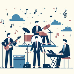 vector image of people playing music