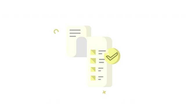 financial statement icon animation receipt loop motion graphic video design