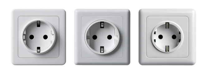 electrical outlets isolated on transparent background