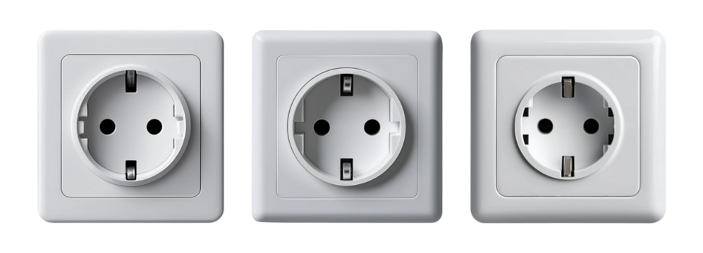 electrical outlets isolated on transparent background