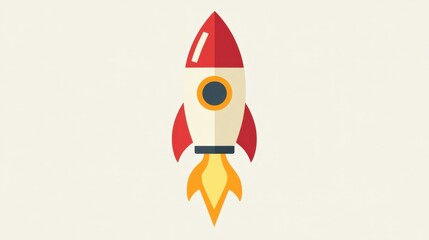 A vibrant cartoon rocket illustration featuring bold colors and a playful design, launching into adventure.