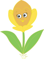 This is  yellow flower on a white background.