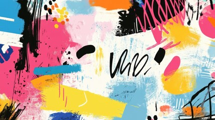 Fototapeta premium Vibrant abstract artwork featuring bold colors and dynamic brush strokes for a modern artistic feel.