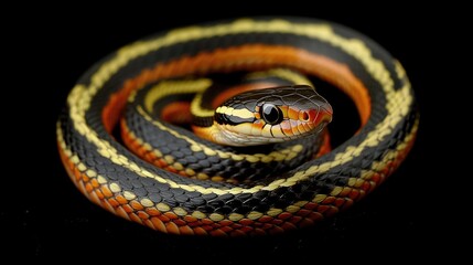 Obraz premium A close-up shot of a snake's head and body on a black background