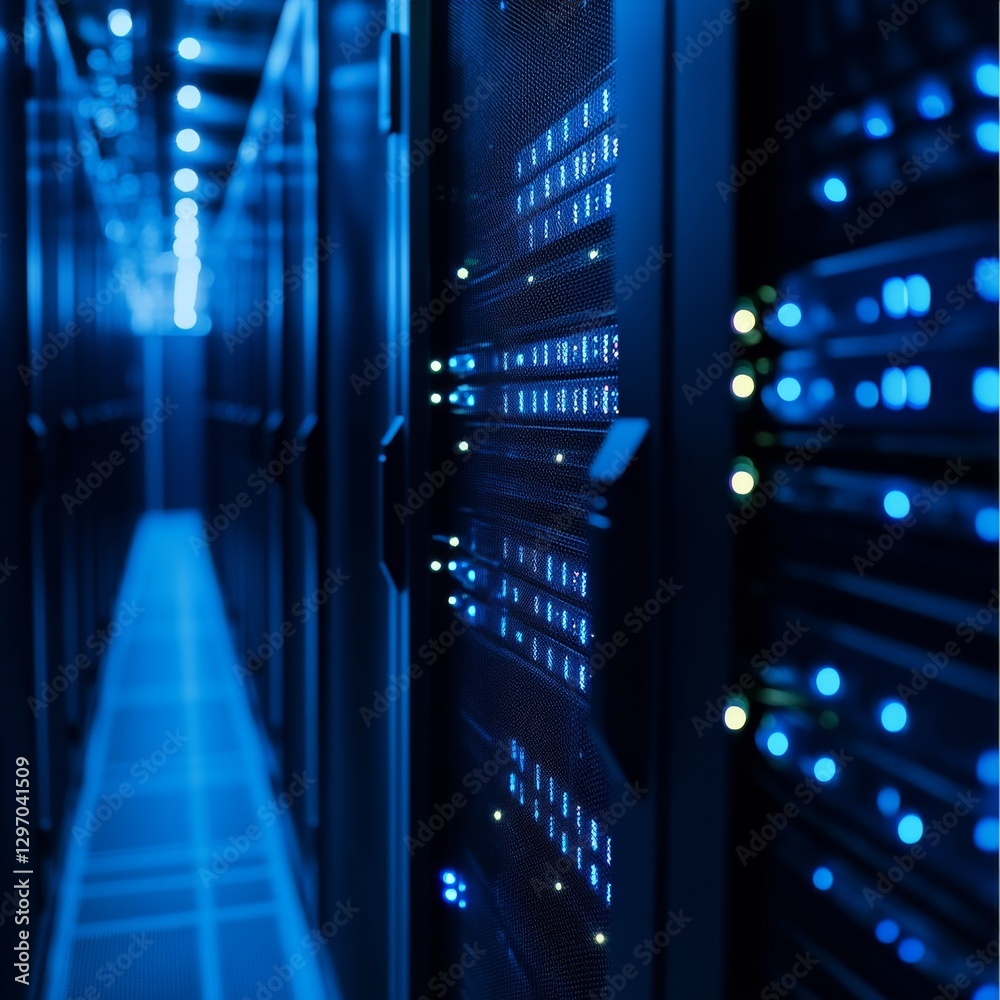 Leinwandbilder data center servers: a glimpse into the heart of information technology, illustrating powerful compu