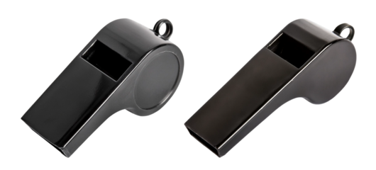 set of black whistle isolated on transparent background