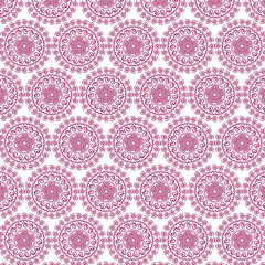 Bright Floral Pattern with Repeating Geometric Design