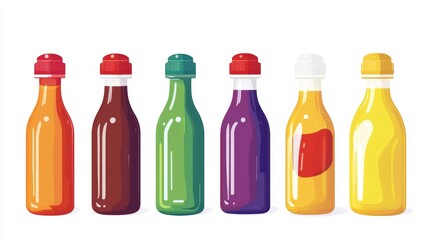 Colorful Variety of Drinks in Bottles