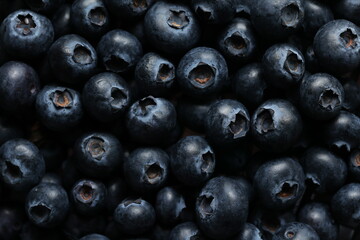 High-Quality Macro Photography of Fresh Blueberries with Detailed Texture