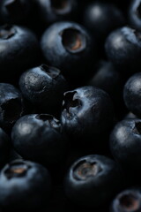 High-Quality Macro Photography of Fresh Blueberries with Detailed Texture