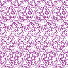 Bright Floral Pattern with Repeating Geometric Design