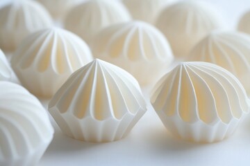 High-quality image of a close-up shot of a bunch of white chocolates