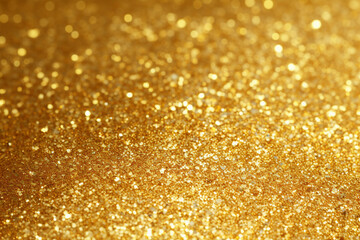 Abstract background of gold sparkling glitter material.