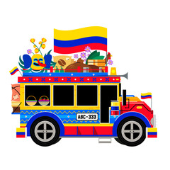 Chiva bus traditional in colombia vector illustration