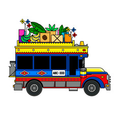 Chiva bus transport traditional in colombia vector illustration