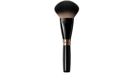 High-quality makeup brush with soft bristles, designed for professional beauty applications isolated on transparent background.