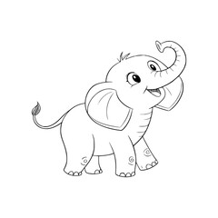 Cute Baby Elephant Coloring Page	