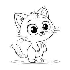Cute Baby cat Coloring Page