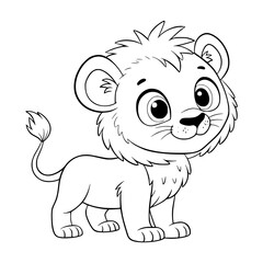 Obraz premium Cute Baby Lion Coloring Page