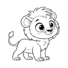 Cute Baby Lion Coloring Page	