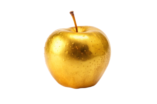 yellow apple on white background