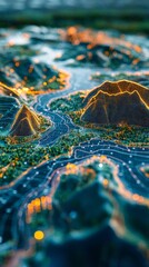 Seismic survey data is visualized on a digital map used by geologists to identify oil reserves in various geological formations, aiding exploration efforts efficiently