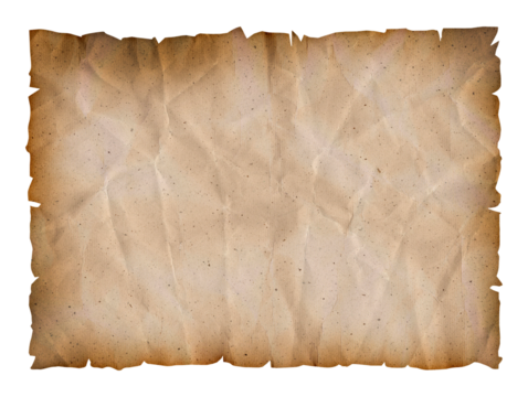 blank map, manuscript, customizable treasure map, paper scroll, template, isolated, extracted on transparent background, png file